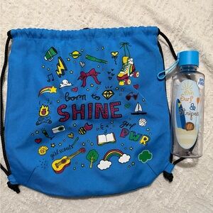 Blue Kids Drawstring Bag with Fun Design